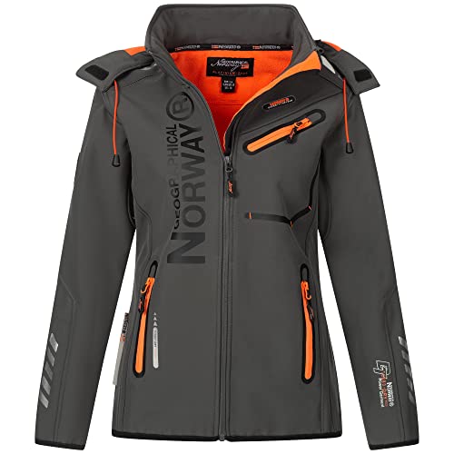 Geographical Norway Damen Softshell Jacke Rein Darkgrey Orange L von Geographical Norway