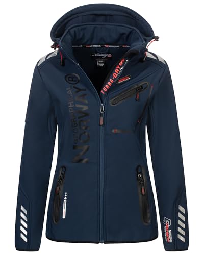 Geographical Norway Damen Softshelljacke Übergangsjacke Frühlings Regen Jacke Outdoor, Farbe:Navy-Navy, Größe:L 40 von Geographical Norway