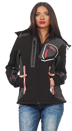 Geographical Norway Damen SoftshelljackeTAHITI Lady Kapuze Sport Jacke Softshell Black S von Geographical Norway