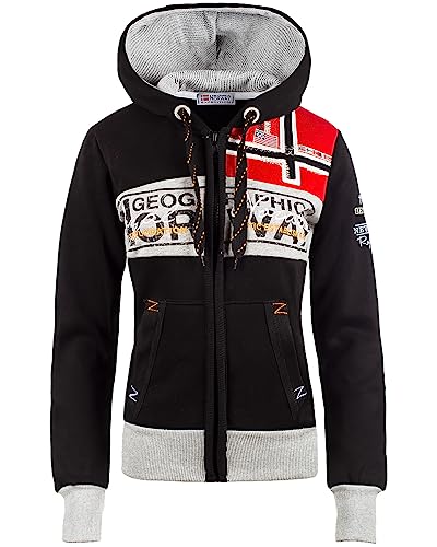 Geographical Norway Damen Sweatjacke mit Kapuze Black S von Geographical Norway