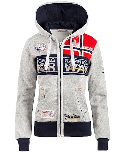 Geographical Norway Damen Sweatjacke mit Kapuze Blended Grey XL von Geographical Norway