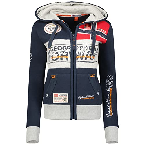 Geographical Norway Damen Sweatjacke mit Kapuze Navy XXL Geographical Norway Damen Sweatjacke mit Kapuze Navy XXL von Geographical Norway