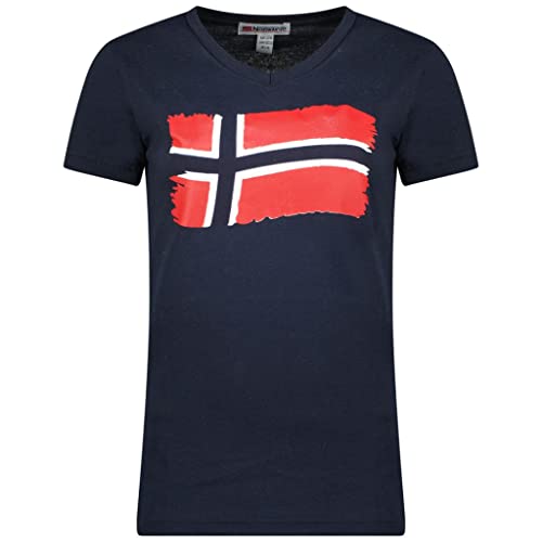 Geographical Norway - Damen-T-Shirt mit kurzen Ärmeln, marineblau, Small von Geographical Norway