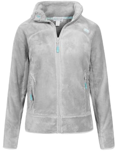 Geographical Norway Damen Teddy Fleece Jacke Herbst Winter Jacke Sweater Übergangsjacke, Farbe:Grau, Größe:XL / 42 von Geographical Norway