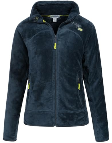 Geographical Norway Damen Teddy Fleece Jacke Herbst Winter Jacke Sweater Übergangsjacke, Farbe:Navy, Größe:XL / 42 von Geographical Norway