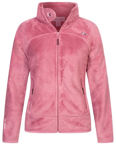 Geographical Norway Damen Teddy Fleece Jacke Herbst Winter Jacke Sweater Übergangsjacke, Farbe:Pink, Größe:S / 36 von Geographical Norway