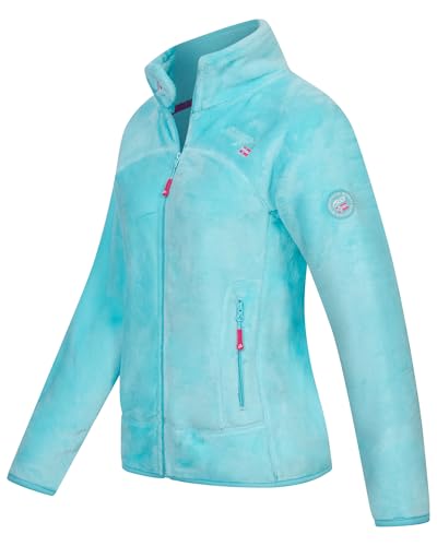 Geographical Norway Damen Teddy Fleece Jacke Herbst Winter Jacke Sweater Übergangsjacke, Farbe:turquoise, Größe:XXL / 44 von Geographical Norway