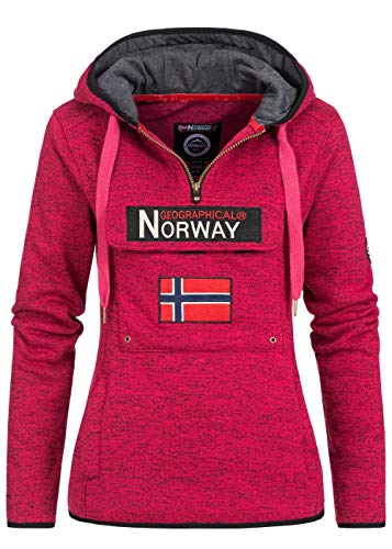 Geographical Norway Damen Upclassica Hoodie Känguru Pocket Sweater WR780F/GN Größe M Farbe Flash pink von Geographical Norway