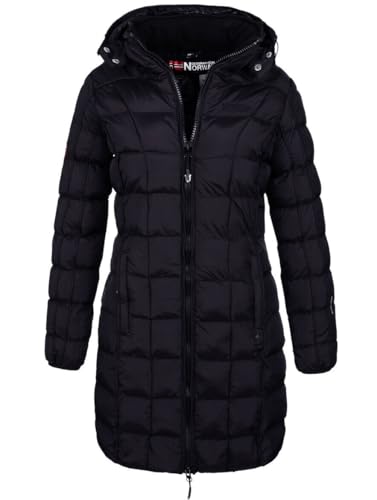 Geographical Norway Damen Winter Jacke Mantel Parka Steppjacke Steppmantel Wintermantel, Farbe:Blau, Größe:S 36 von Geographical Norway