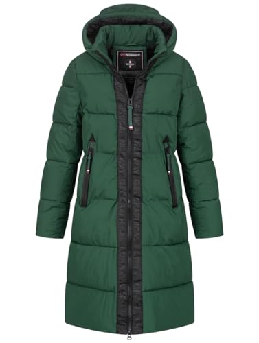 Geographical Norway Damen Winter Jacke Mantel Parka Steppjacke Steppmantel Wintermantel, Farbe:Forest-green, Größe:L 40 von Geographical Norway