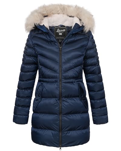 Geographical Norway Damen Winter Jacke Mantel Parka Steppjacke Steppmantel Wintermantel, Farbe:Navy, Größe:M 38 von Geographical Norway