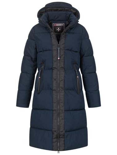 Geographical Norway Damen Winter Jacke Mantel Parka Steppjacke Steppmantel Wintermantel, Farbe:Navy, Größe:M 38 von Geographical Norway