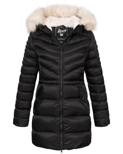 Geographical Norway Damen Winter Jacke Mantel Parka Steppjacke Steppmantel Wintermantel, Farbe:Schwarz, Größe:L 40 von Geographical Norway