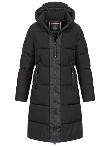 Geographical Norway Damen Winter Jacke Mantel Parka Steppjacke Steppmantel Wintermantel, Farbe:Schwarz, Größe:L 40 von Geographical Norway