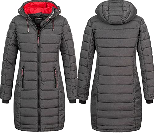 Geographical Norway Damen Winter Jacke Stepp Mantel Parka Lange Steppjacke Winterparka, Größe:S 36 von Geographical Norway