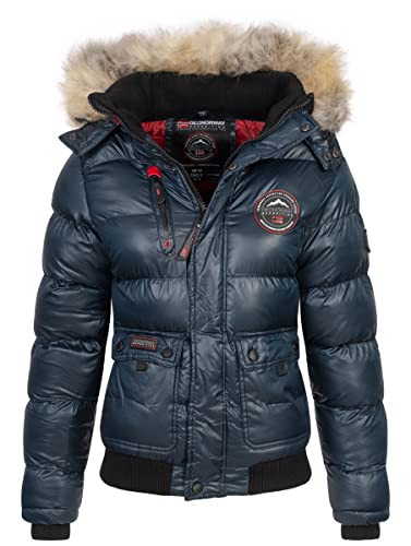 Geographical Norway Bugs Lady - Winterjacke Damen Warme Steppung Mann Herbst Winter - Warme Manteljacke leicht Kapuze - Daunenjacke Windstopper Langarm Polsterung - Frauen (Marineblau L) Geographical Norway Bugs Lady - Winterjacke Damen Warme Steppung Mann Herbst Winter - Warme Manteljacke leicht Kapuze - Daunenjacke Windstopper Langarm Polsterung - Frauen (Marineblau L) von Geographical Norway