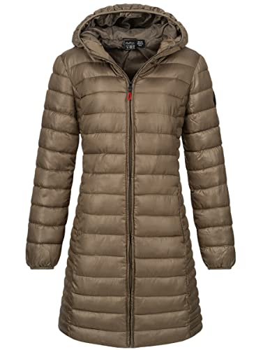 Geographical Norway Damen Winter Jacke Steppjacke Parka Lange gesteppt Wasserabweisend Mantel Steppmantel, Farbe:Storm/Taupe, Größe:L 40 von Geographical Norway