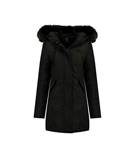 Geographical Norway Damen Winter Mantel mit Kunstfellkragen Jacke Parka Wintermantel Outdoorjacken Damenjacke Winterjacken Damenmantel D-450 Schwarz 2XL von Geographical Norway