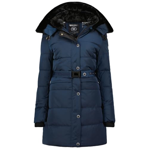 Geographical Norway Damen Winter Jacke Mantel Parka Steppjacke Steppmantel Wintermantel, Farbe:Navy, Größe:L 40 von Geographical Norway