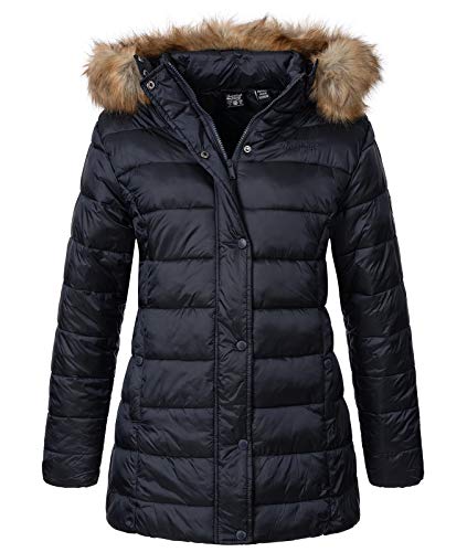 Geographical Norway Damen Winterjacke Parka Damenjacke Damenmantel Wintermantel Damen Jacken Outdoorjacke Warm Kunstfellkragen Gefüttert D-458 Navy S von Geographical Norway