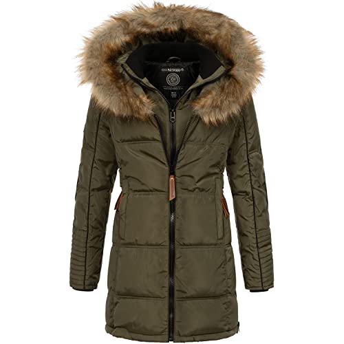 Geographical Norway Damen Winterjacke mit UD Beanie Beauti Kaki M von Geographical Norway