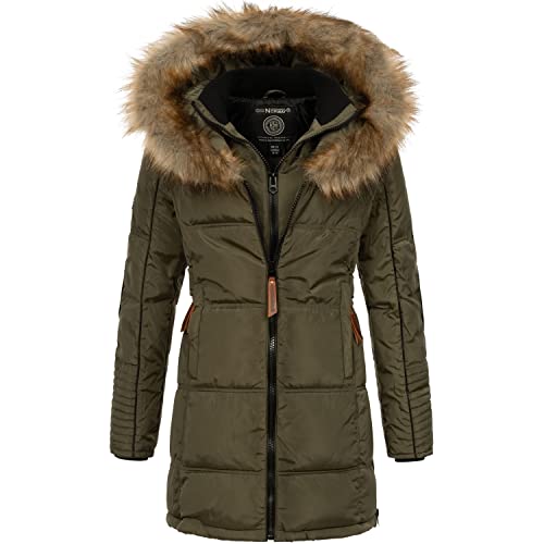 Geographical Norway Damen Winterjacke mit UD Beanie Beauti Kaki S von Geographical Norway