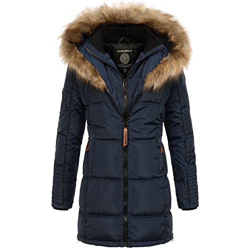 Geographical Norway Damen Winterjacke mit UD Beanie Beauti Navy L von Geographical Norway