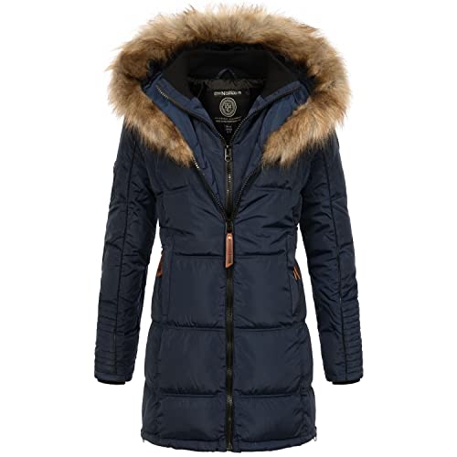 Geographical Norway Damen Winterjacke mit UD Beanie Beauti Navy S von Geographical Norway