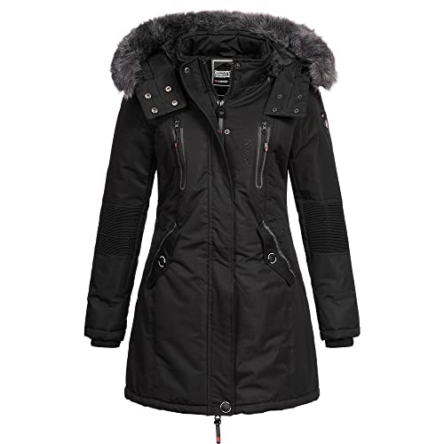 Geographical Norway Damen Winterjacke mit UD Beanie Cora Black L von Geographical Norway