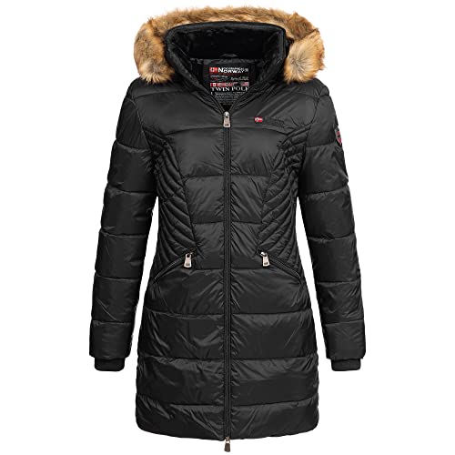 Geographical Norway Damen Winterjacke mit UD Beanie Debby Black XL von Geographical Norway