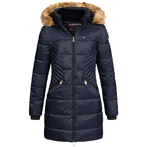 Geographical Norway Damen Winterjacke mit UD Beanie Debby Navy L von Geographical Norway