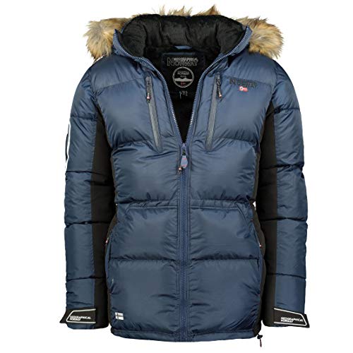 Geographical Norway Danone Men - Warmer Daunenparka Gesteppt Mann Jahreszeit Herbst Winter - Warme Manteljacke Herren - Windjacke Langen Ärmeln - Herren (Marine 4XL) von Geographical Norway