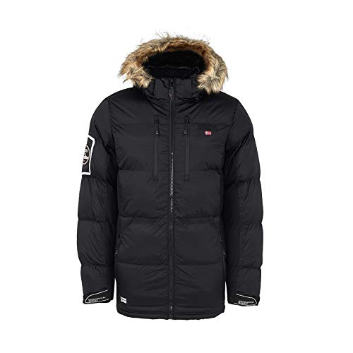 Geographical Norway Danone Men – warme Daunenjacke, gesteppt, für Herren – Jacke mit warmem Futter für den Winter – Jacke mit langen Ärmeln – Füllung aus hochwertigem leichtem Stoff (Schwarz 4XL) von Geographical Norway