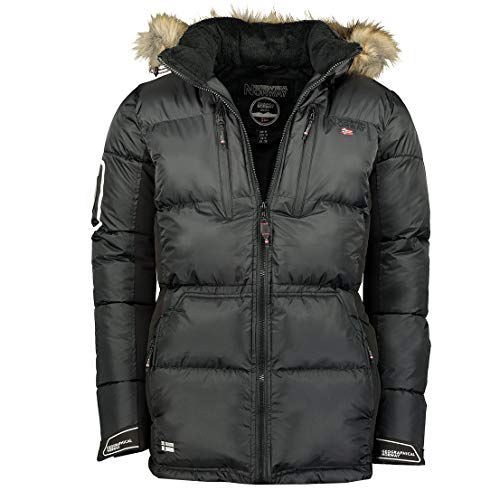 Geographical Norway Danone Men – warme Daunenjacke, gesteppt, für Herren – Jacke mit warmem Futter für den Winter – Jacke mit langen Ärmeln – Füllung aus hochwertigem leichtem Stoff (Schwarz M) von Geographical Norway