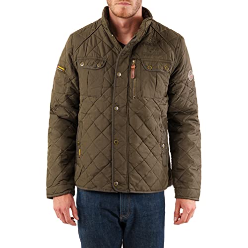 Geographical Norway Dathan Men - Herren Warm Wattierte Jacke - Manteljacke Warmfutter Winter Herren - Langarm Winddichte Jacke (khaki M) von Geographical Norway
