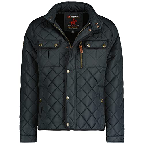 Geographical Norway Dathan Men - Men's Warm Lightweight Quilted Waterproof Outdoor Coat - Windbreaker Jacket Winter Lining Outer for Men (S, Black) von Geographical Norway