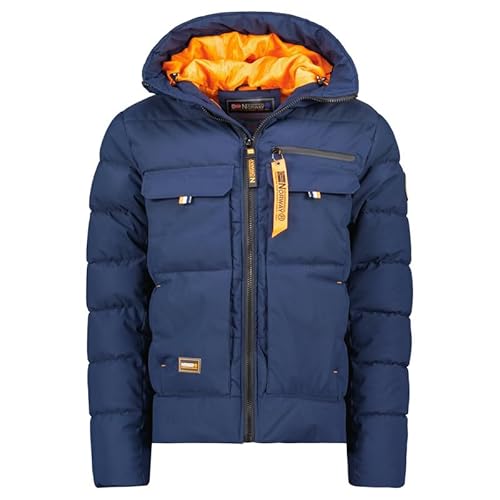 Geographical Norway Dosiba Men - Winterjacke Herren Warme Steppung Mann Herbst Winter - Warme Manteljacke leicht Kapuze - Daunenjacke Windstopper Langarm Polsterung - Männer (Marineblau XXL) von Geographical Norway