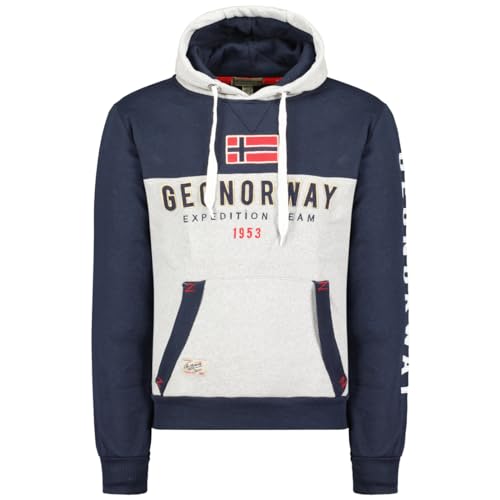 Geographical Norway - FERATO Langarm-Kapuzenpullover für Herren, Hellgrau, Large von Geographical Norway