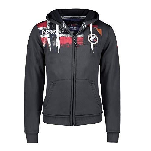 Geographical Norway Fespote Men - Hoodie Herren mit Kapuze Zip Tasche Känguru Mann - Pullover Sweatshirt Warm Langarm - Hoody Männer Jungen Frühling Sommer Herbst Winter (Dunkelgrau M) von Geographical Norway