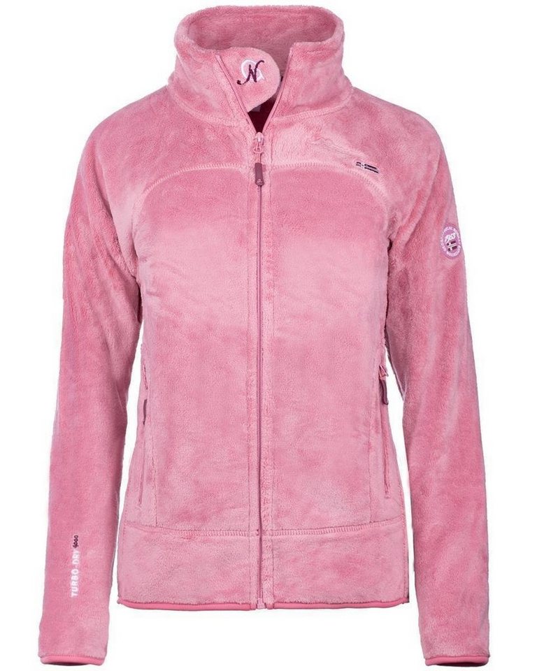 Geographical Norway Fleecejacke Damen Regular Fit Jacke baupaline Pink XL Markantes Design mit Logo-Details auf Brust und Ärmel von Geographical Norway
