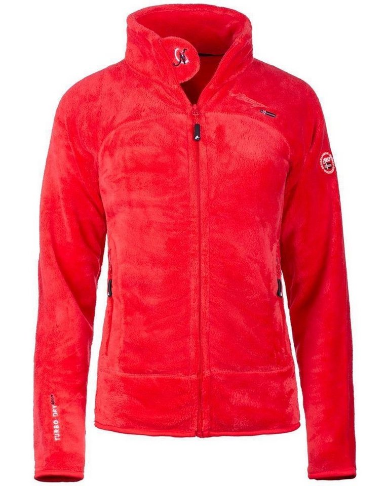Geographical Norway Fleecejacke Damen Regular Fit Jacke baupaline Red M Markantes Design mit Logo-Details auf Brust und Ärmel von Geographical Norway