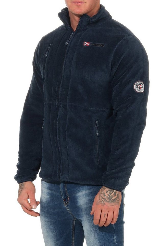 Geographical Norway Fleecejacke Herren Fleecejacke Outdoor Freizeit Jacke Fleece flauschig und warm auch in Großen Größen erhältlich, in Unifarbe, mit Stehkragen von Geographical Norway