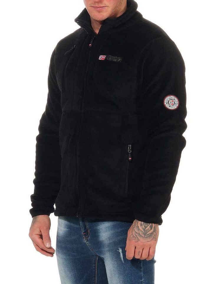 Geographical Norway Fleecejacke Herren Fleecejacke Outdoor Freizeit Jacke Fleece flauschig und warm auch in Großen Größen erhältlich, in Unifarbe, mit Stehkragen von Geographical Norway
