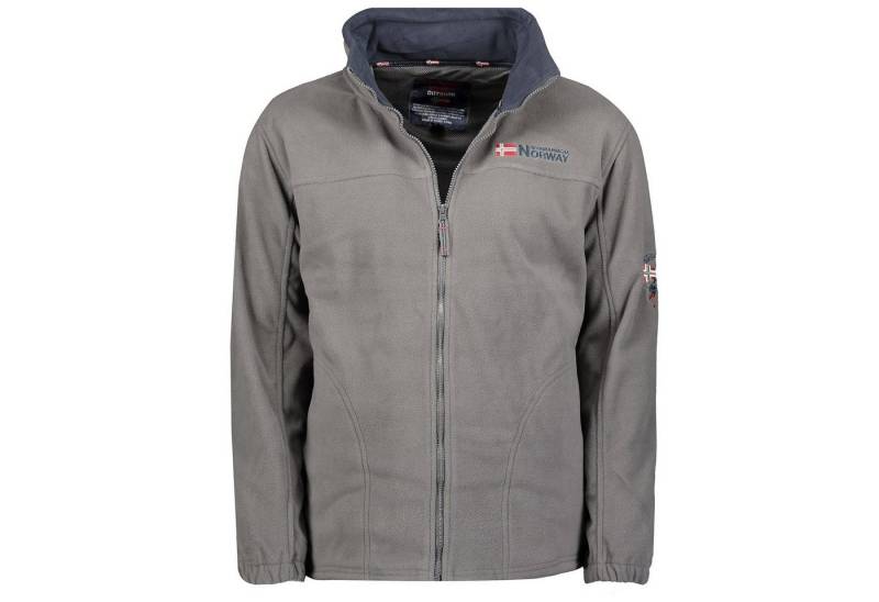 Geographical Norway Fleecejacke Herren Fleecejacke Outdoor Freizeit Jacke Übergangsjacke in Unifarbe, mit Kapuze, mit Stehkragen von Geographical Norway
