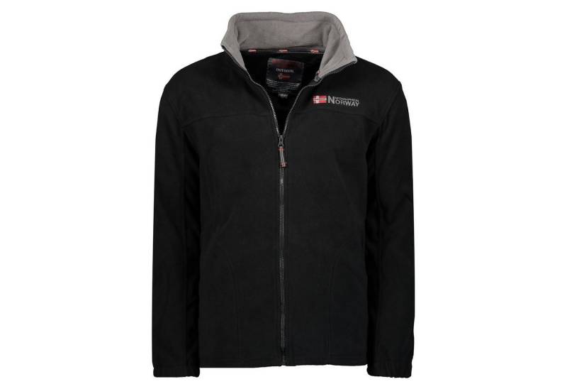 Geographical Norway Fleecejacke Herren Fleecejacke Outdoor Freizeit Jacke Übergangsjacke in Unifarbe, mit Kapuze, mit Stehkragen von Geographical Norway