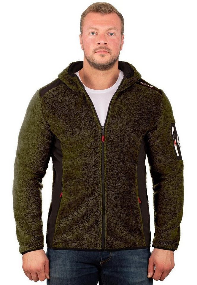 Geographical Norway Fleecejacke Herren Regular Fit Jacke batufour Khaki XL Modisches Design mit Norwegen Fahne auf dem Reißverschluss Geographical Norway Fleecejacke Herren Regular Fit Jacke batufour Khaki XL Modisches Design mit Norwegen Fahne auf dem Reißverschluss von Geographical Norway