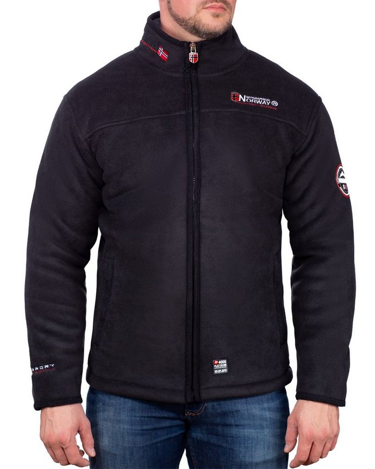 Geographical Norway Fleecejacke Herren Regular Fit Jacke baubolt Stylisches Design mit Norwegen-Fahne von Geographical Norway