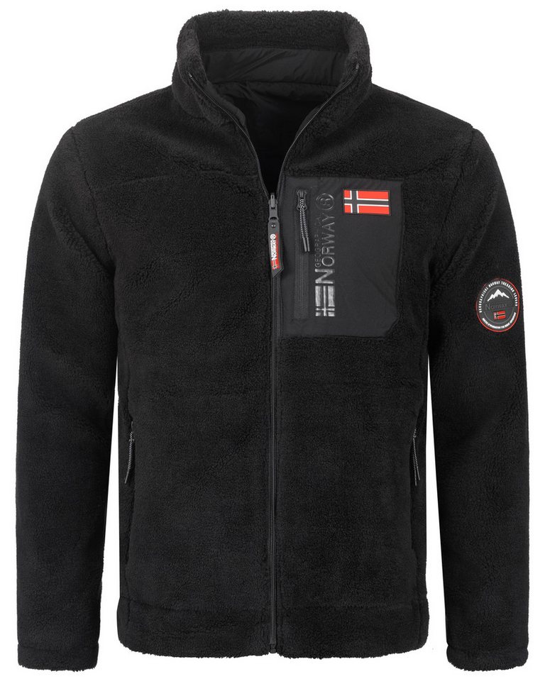 Geographical Norway Fleecejacke Herren Teddy Fleece Winter Jacke Outdoor Übergangs Beidseitig Tragbar von Geographical Norway