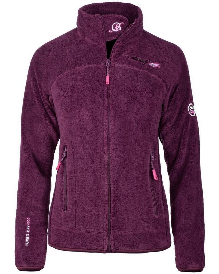 Geographical Norway Fleecejacke Damen Regular Fit Jacke baupaline Burgundy L Markantes Design mit Logo-Details auf Brust und Ärmel von Geographical Norway