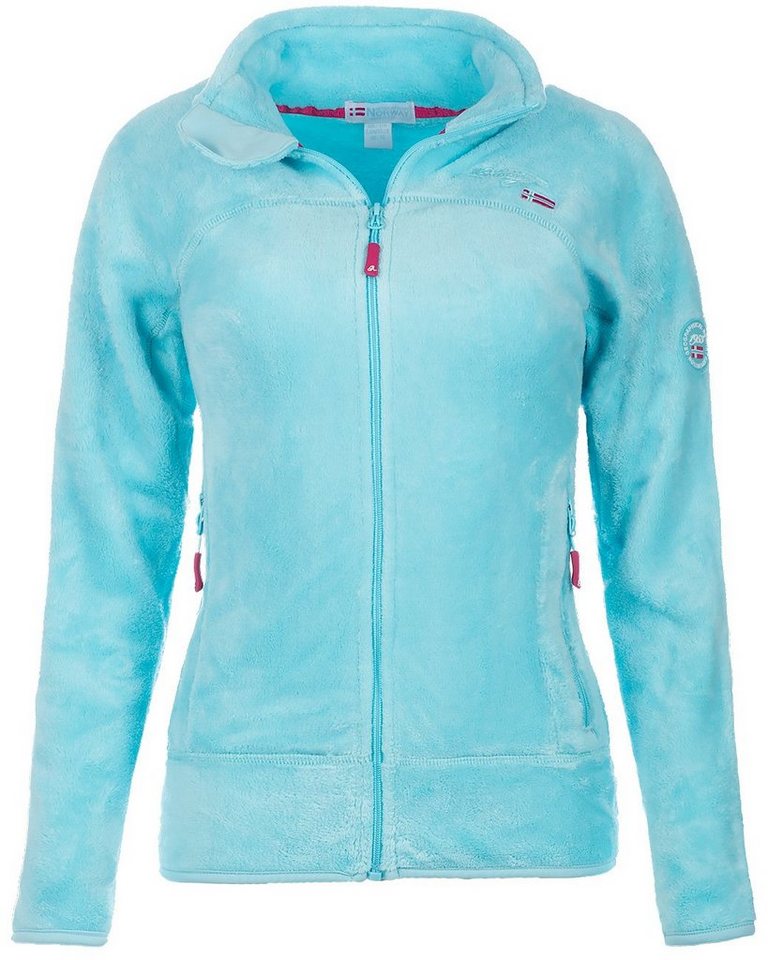Geographical Norway Fleecejacke Kuschelige Flauschige Outdoor Jacke baupaline Turquoise L mit Stehkragen von Geographical Norway